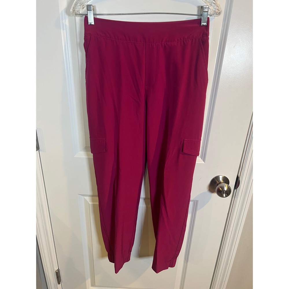Soft Surroundings Womens Cargo Jogger Pants Elastic Waist Magenta Pink Size XS